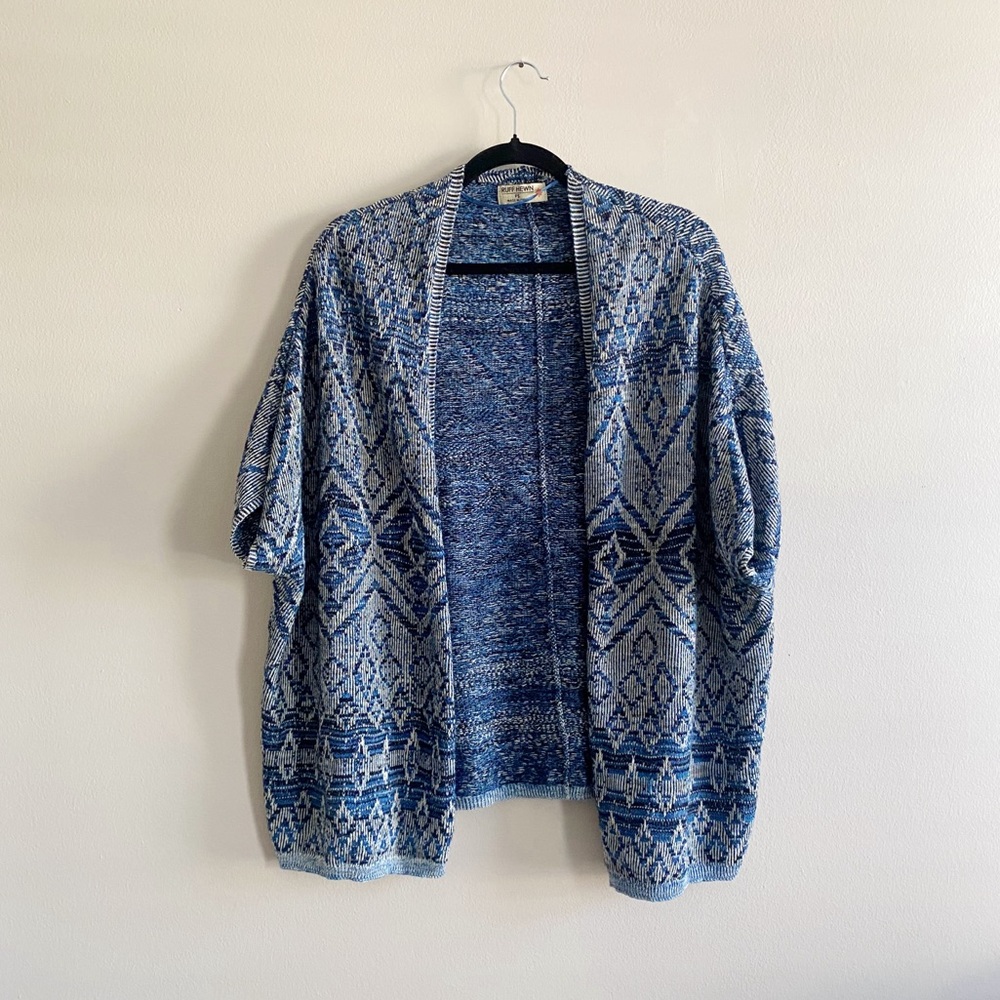 Ruff Hewn Blue Knit Sweater Shrug Size Petite Small